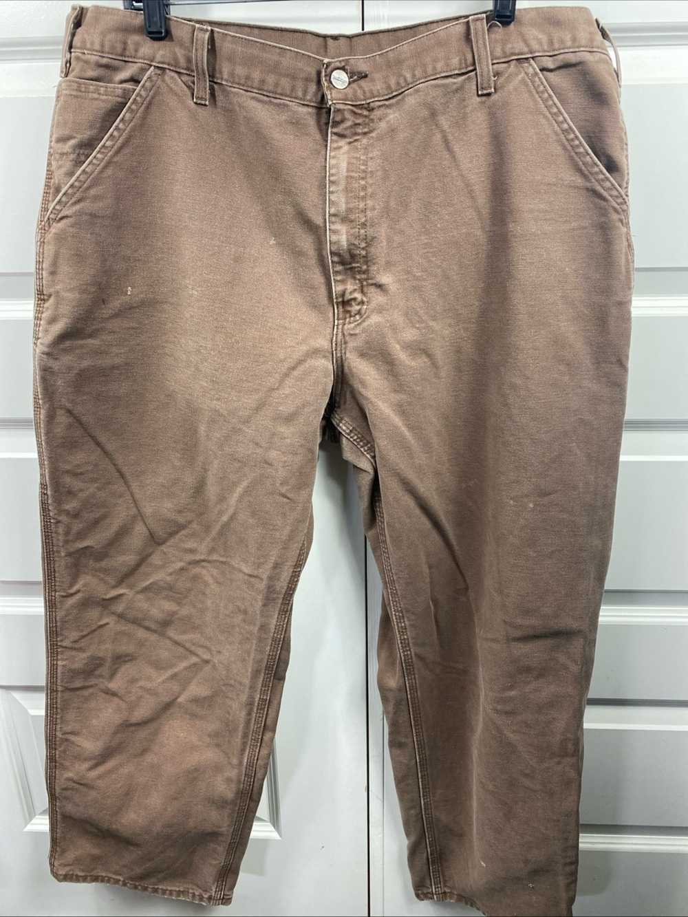 Vintage Carhartt Denim Jeans Pants Workwear Thick Brown 38x29 Carpenter